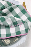 Serviette de table brodée vichy - Sauge