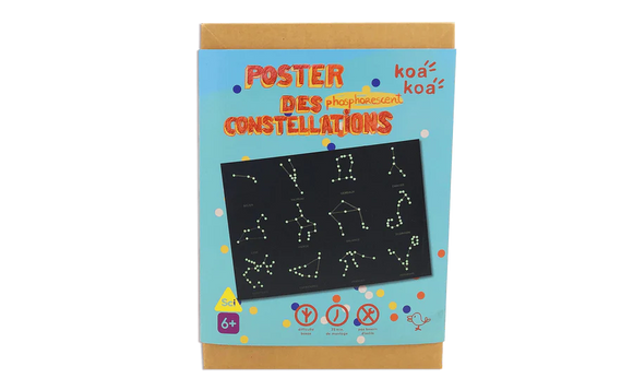 Poster des constellations phosphorescent
