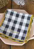 Serviette de table brodée vichy - Réglisse