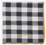 Serviette de table brodée vichy - Réglisse