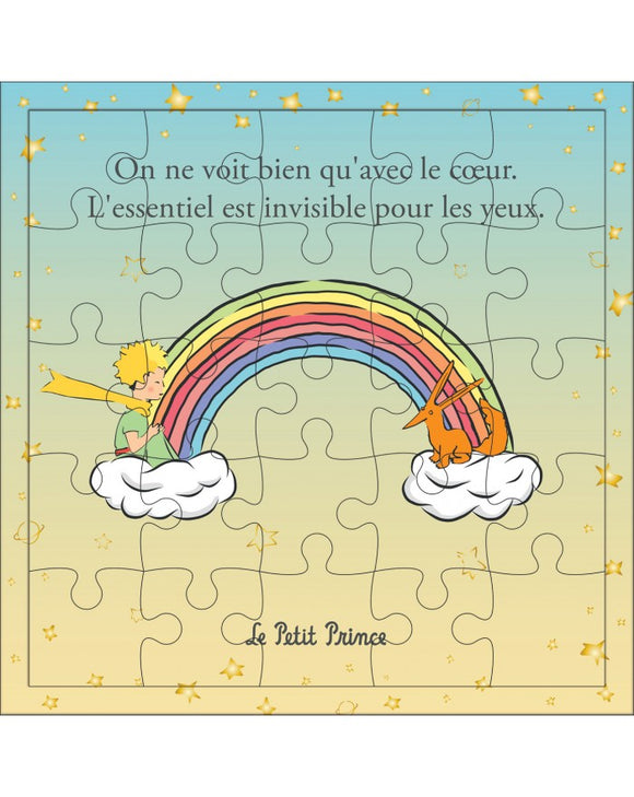 Carte postale puzzle - Le Petit Prince Arc-en-ciel