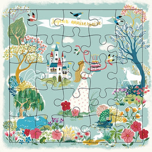 Carte puzzle Joyeux Anniversaire Princesse