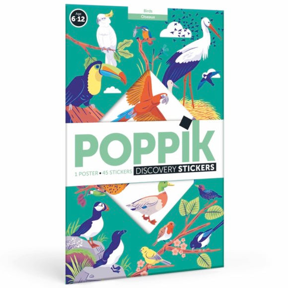 Poster pédagogique + 45 stickers - Oiseaux